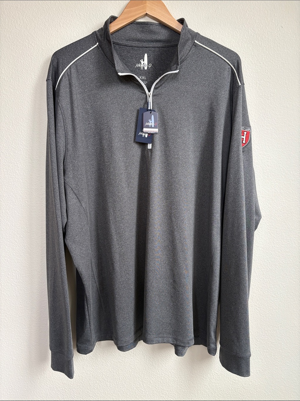 johnnie-O Harvard Varsity Club Lammie 1/4 Zip Pullover Men's XXL Grey NWT
